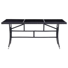 Oushome Set Mobili da Pranzo per Giardino 9 pz in Polyrattan Nero