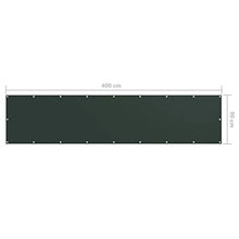 vidaXL Paravento da Balcone Verde Scuro 90x400 cm Tessuto Oxford