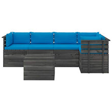 vidaXL Set Divani da Giardino su Pallet 6 pz con Cuscini Massello Pino