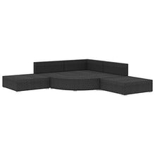 Festnight Set Divani da Giardino in Polyrattan, Set di Mobili da Giardino, Set Divano Esterno con Cuscini Nero 6 pz - Arredi Casa
