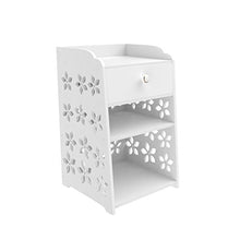 MTHomes Armadio Contenitore Comodino Bianco con Un cassetto