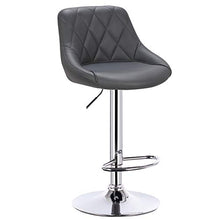 WOLTU 4X Sgabelli da Bar Alta Sedia Girevole Cucina con Schienale Poggiapiedi in Ecopelle Grigio, Regolabile in Altezza 9184-4