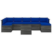 vidaXL Set Divani da Giardino su Pallet 8 pz con Cuscini Massello Pino