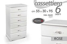 Gicos Mobile Cassettiera Comodino 6 Posti 55X30X95 Cm Design Shabby Chic