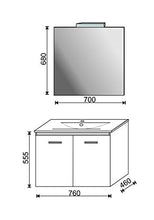 Ideastella MOBILE CON LAVABO PER BAGNO SERIE IBIZA 75 CM (Bianco Lucido)