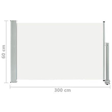Lasamot Retractable Terrace Awning, Steel Frame Structure Outdoor Awning 60x300 cm (Height x Width) Cream And Gray Polyester Fabric
