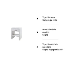 Amazon Brand - Movian Ritom - Comodino, 35 x 45 x 59 cm (Lu x La x A), bianco lucido