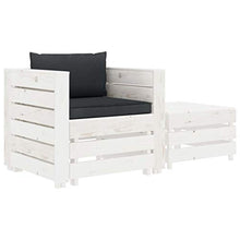 FAMIROSA Set Divani da Giardino 2 pz con Cuscino Antracite in Legno -1894