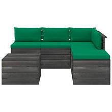 FAMIROSA Set Divani da Giardino su Pallet 6 pz con Cuscini Massello Pino-1928