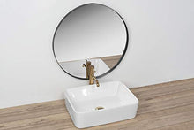 VBChome Lavabo in ceramica, 48 x 36 cm, ovale, piccolo, rettangolare, lavabo in ceramica