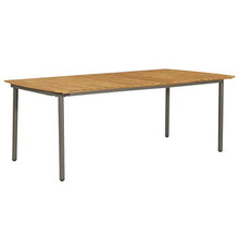 E E-NICES Tavolo da Giardino 200x100x72cm in Massello di Acacia e Acciaio