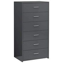 FAMIROSA Credenza con 6 Cassetti Grigio Lucido 50x34x96 cm in Truciolato