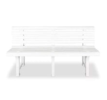 Panca da giardino bianca resistente alle intemperie per 3 persone, 145,5 x 49 x 74 cm
