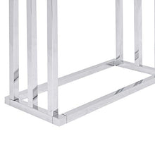 Porta Salviette da Terra Acciaio Argentato Lucido e Legno Scuro 3 aste Charras
