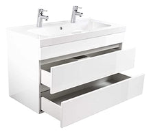 Mobile bagno Talis 100 bianco lucido, doppio , 2 cassetti senza maniglie