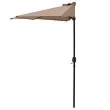 casa.pro] Ombrellone a semicerchio (Ø300cm) (Beige) Ombrellone con manovella/Ombrellone da Mercato/Ombrellone da Giardino/Semicerchio