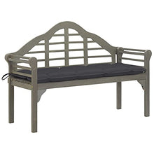 vidaXL Panchina da Giardino Cuscino 135cm Massello d'Acacia Grigio
