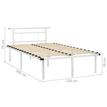 vidaXL Giroletto Bianco in Metallo 120x200 cm