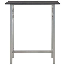 vidaXL Set da Bar 3 pz Tavolo e Sedie Alte con Poggiapiedi Robuste Eleganti Angolo Cucina Bancone e Sgabelli Bistrot in Legno e Acciaio Nero e Grigio