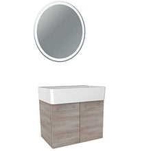 FACKELMANN - Set di mobili da bagno Lima per piccoli bagni, con lavabo da 60 cm e specchio da bagno a LED