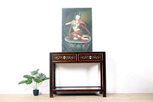Yajutang - Console con 2 cassetti, in Legno Massiccio, Colore: Marrone