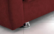 Divano 2 posti in tessuto rosso lavabile - cm. 158 x 87 x 92. con schienale reclinabile.