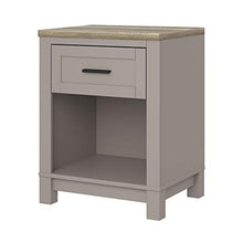 AMERIWOOD Comodino con 1 cassetto, MDF Laminato e truciolato, Grigio, 49.53 x 40.005 x 64.135 cm