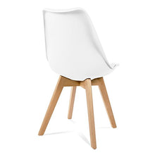 Mc Haus Lena - Sedia Sala da Pranzo con Gambe in Legno di Faggio, Sedile Imbottito, Stile Scandinavo, Bianco, 83 x 49 x 53.5 cm, Set di 4