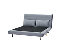 Meubletmoi - Divano convertibile a 2 posti, in velluto grigio, stile scandinavo