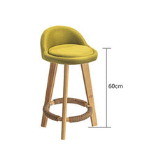 Ljings, comodi cuscini per sedili, sedie da bar in stile contemporaneo, con struttura in legno robusta, per patio, cucina, sgabello, verde, lino