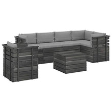 FAMIROSA Set Divani da Giardino su Pallet 7 pz con Cuscini Massello Pino-1912
