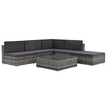 SOULONG Set Divani da Giardino, Set 6 Pezzi Mobili da Giardino in Polyrattan, Divano e Tavolino con Cuscini Giardino per Esterno