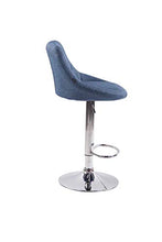 CLP 2x Sgabelli Design Lazio In Tessuto I Sedie Cucina Girevoli E Regolabili 83-104 CM Con Poggiapiedi, Colore:blu