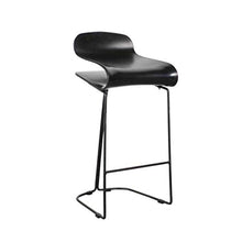 LWW Sgabelli, sgabelli, Sgabello sedia con schienale colazione sgabello con una sede curva e Pedali,Nero,Height65cm