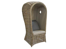fantasie d oriente Poltrona in Kubo Rattan con Cupola CM 77X73X160 H Foderata con Cuscino Poltrona Vimini