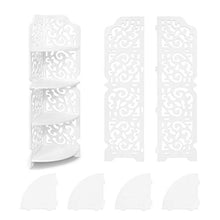 Scaffale angolare a 4 ripiani, organizer multifunzione, bianco