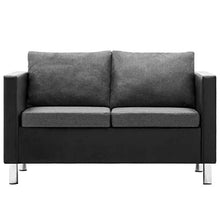 FAMIROSA Set Divani in Similpelle 2 pz Nero e Grigio Chiaro-5503