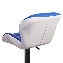 Mendler Coppia sgabelli con poggiapiedi HWC-A92 Acciaio Cromato Ecopelle Blu