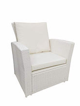 MICHELE SOGARI Set da Giardino Polaris in Simil Rattan Divano Poltrona e Tavolino (Bianco)