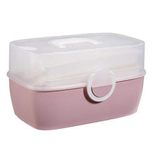 Scatola per medicine, scatola di pronto soccorso, scatola portatile per medicine, scatola organizer, pieghevole a 3 strati, grande capacità, per la casa, per esterni (blu)
