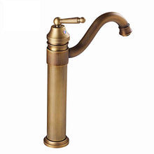 HYY-YY - Rubinetto antico per lavabo con miscelatore rotante in ottone massiccio monovasca, lavabo, lavandino con tubi caldi e freddi