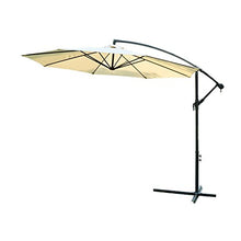 Outsunny Ombrellone Decentrato Parasole Protezione UV Giardino Poliestere e Alluminio Diametro: 3m Beige