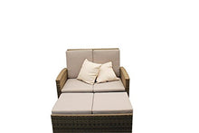 AVANTI TRENDSTORE - Divano in Rattan con Cuscino Samo, Colore: Marrone