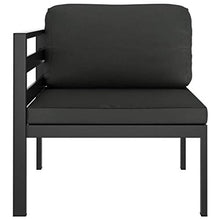 vidaXL Divano Angolare Modulare 1 pz con Cuscini Alluminio Antracite