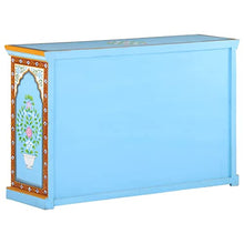 vidaXL Credenza Dipinta a Mano 120x35x76 cm in Legno Massello di Mango