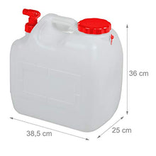 Relaxdays Tanica con Rubinetto, Coperchio a Vite del Contenitore, per Acqua Potabile, 23 L, senza BPA, rosso/bianco