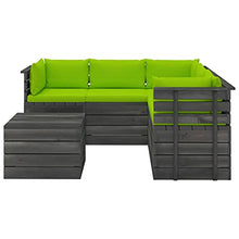 vidaXL Set Divani da Giardino su Pallet 6 pz con Cuscini Massello Pino