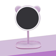 CFPPX Specchio Trucco con Luce LED, USB Ricaricabile Pieghevole Specchio Cosmetico, Makeup Mirror, Specchio da Rotazione a 360°,Viola,Bear1