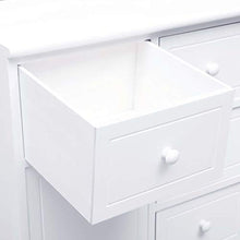 FAMIROSA Credenza, con 10 Cassetti Bianca 113x30x79 cm in Legno