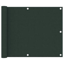 vidaXL Paravento da Balcone Verde Scuro 75x400 cm Tessuto Oxford